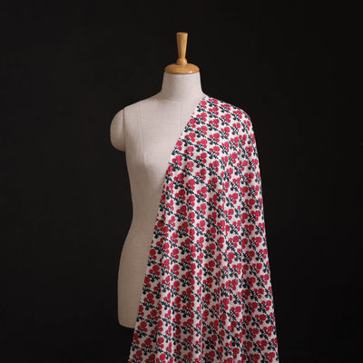 Hand Block Sanganeri Floral Print Cotton Fabric 12