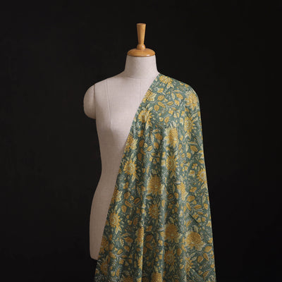 Hand Block Sanganeri Floral Print Cotton Fabric 11