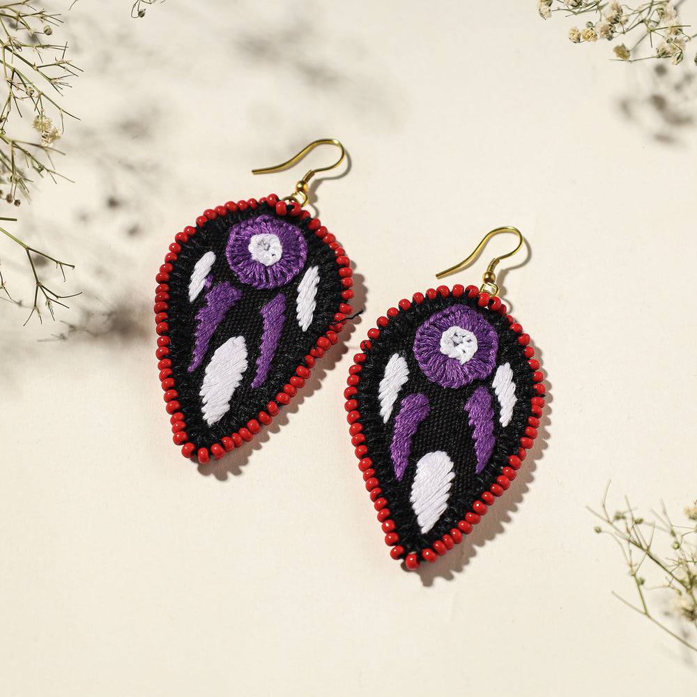 embroidered earrings