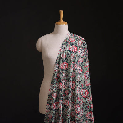 Hand Block Sanganeri Floral Print Cotton Fabric 10
