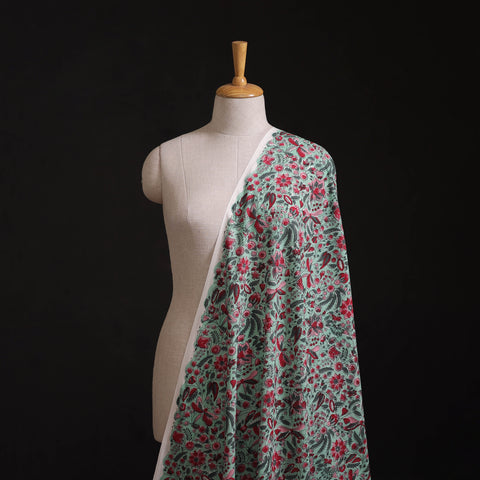 Hand Block Sanganeri Floral Print Cotton Fabric 09
