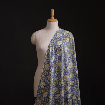 Hand Block Sanganeri Floral Print Cotton Fabric 07