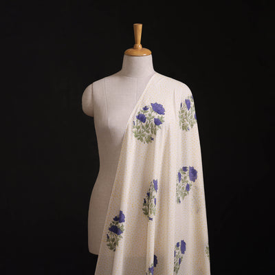 Hand Block Sanganeri Floral Print Cotton Fabric 06