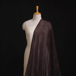 Brown - Hand Block Printed Akola Kota Doria Cotton Fabric 21