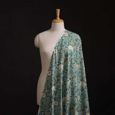 Hand Block Sanganeri Floral Print Cotton Fabric 05