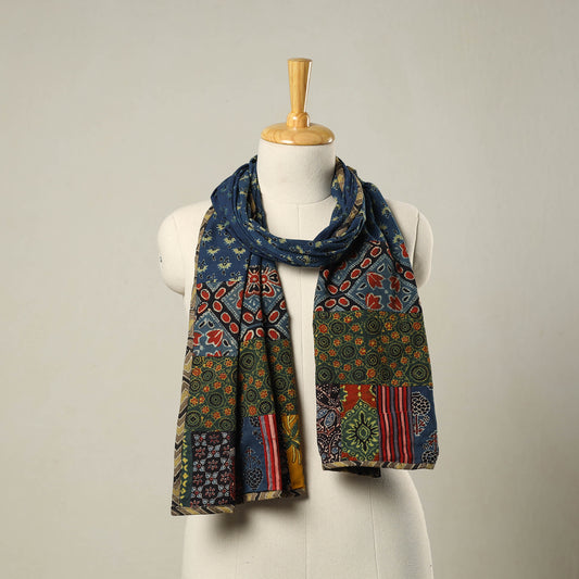 Multicolor - Patchwork Cotton Ajrakh Print Stole 06