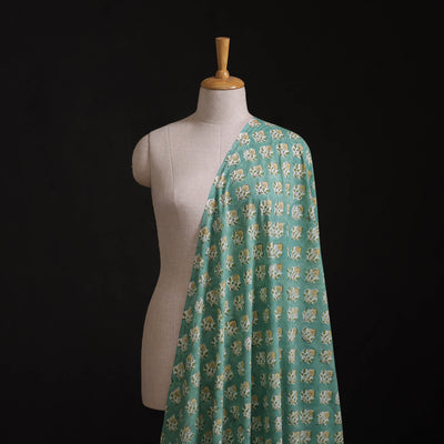 Hand Block Sanganeri Floral Print Cotton Fabric 01
