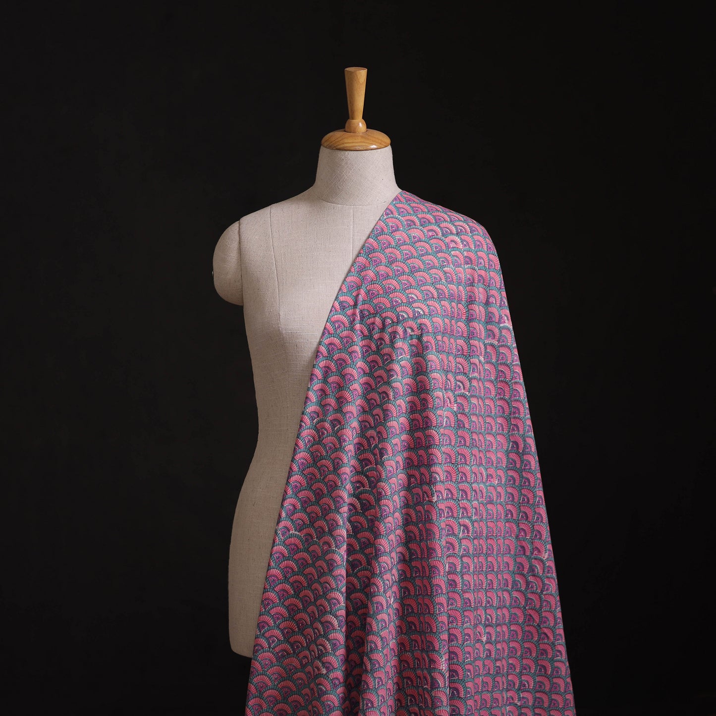 Hand Block Sanganeri Floral Print Cotton Fabric 02