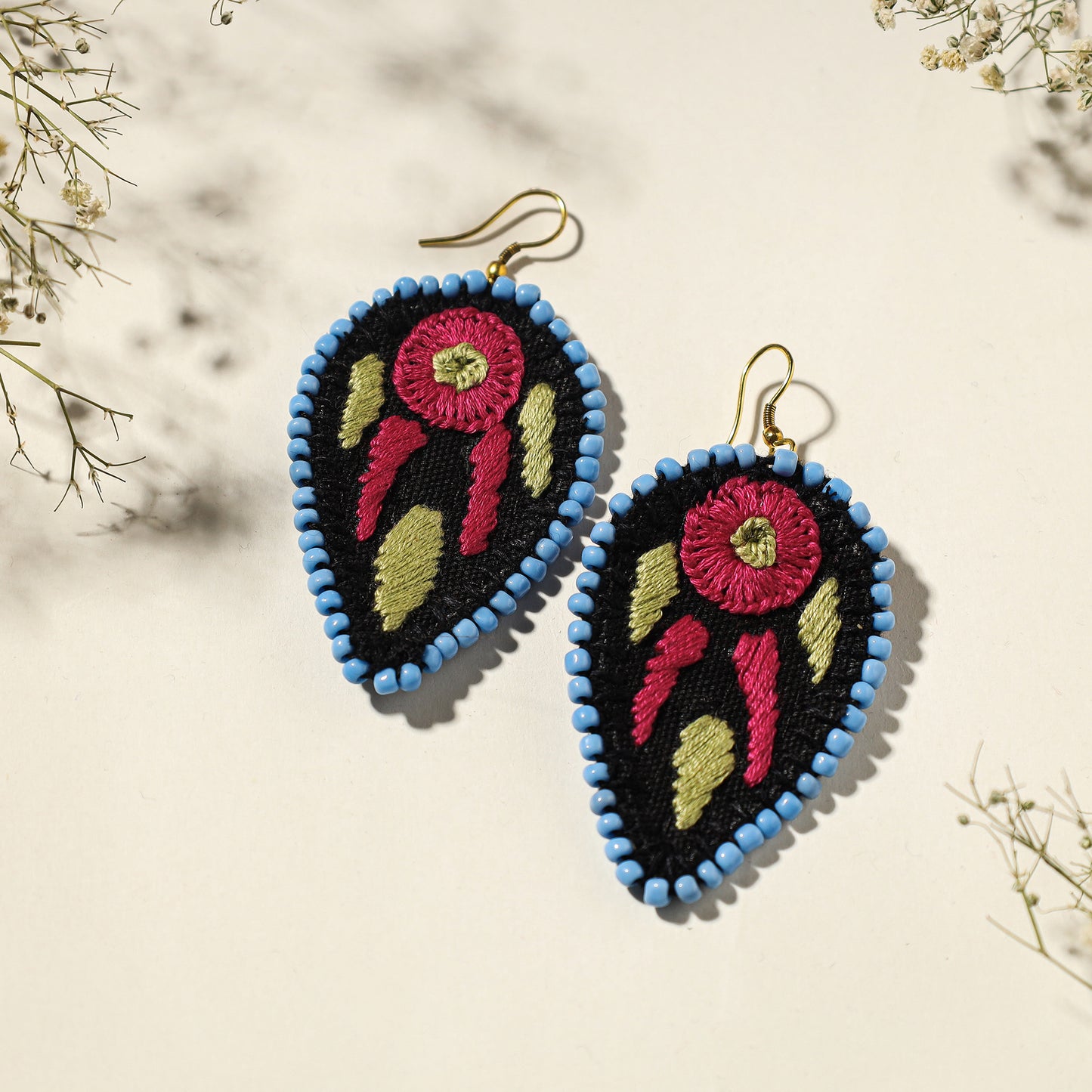 embroidered earrings