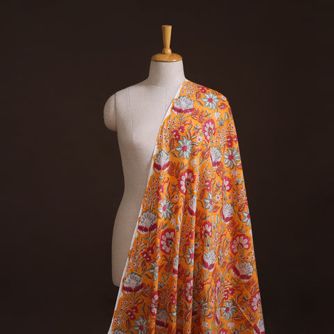 Floral Sanganeri Hand Block Print Cotton Fabric 01