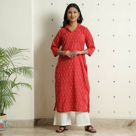 Buy iTokri Casuals - Ikat Weave Cotton Long Kurta Online at iTokri.com