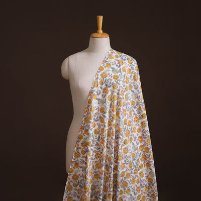 Floral Sanganeri Hand Block Print Cotton Fabric 04