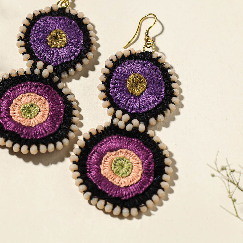 embroidered earrings