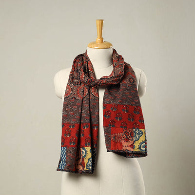 Multicolor - Patchwork Cotton Ajrakh Print Stole 11