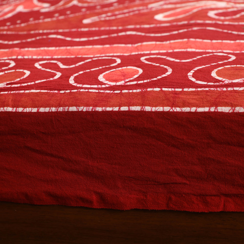 Red - Hand Batik Printed Cotton Single Bed Cover (96 x 59 in) 87