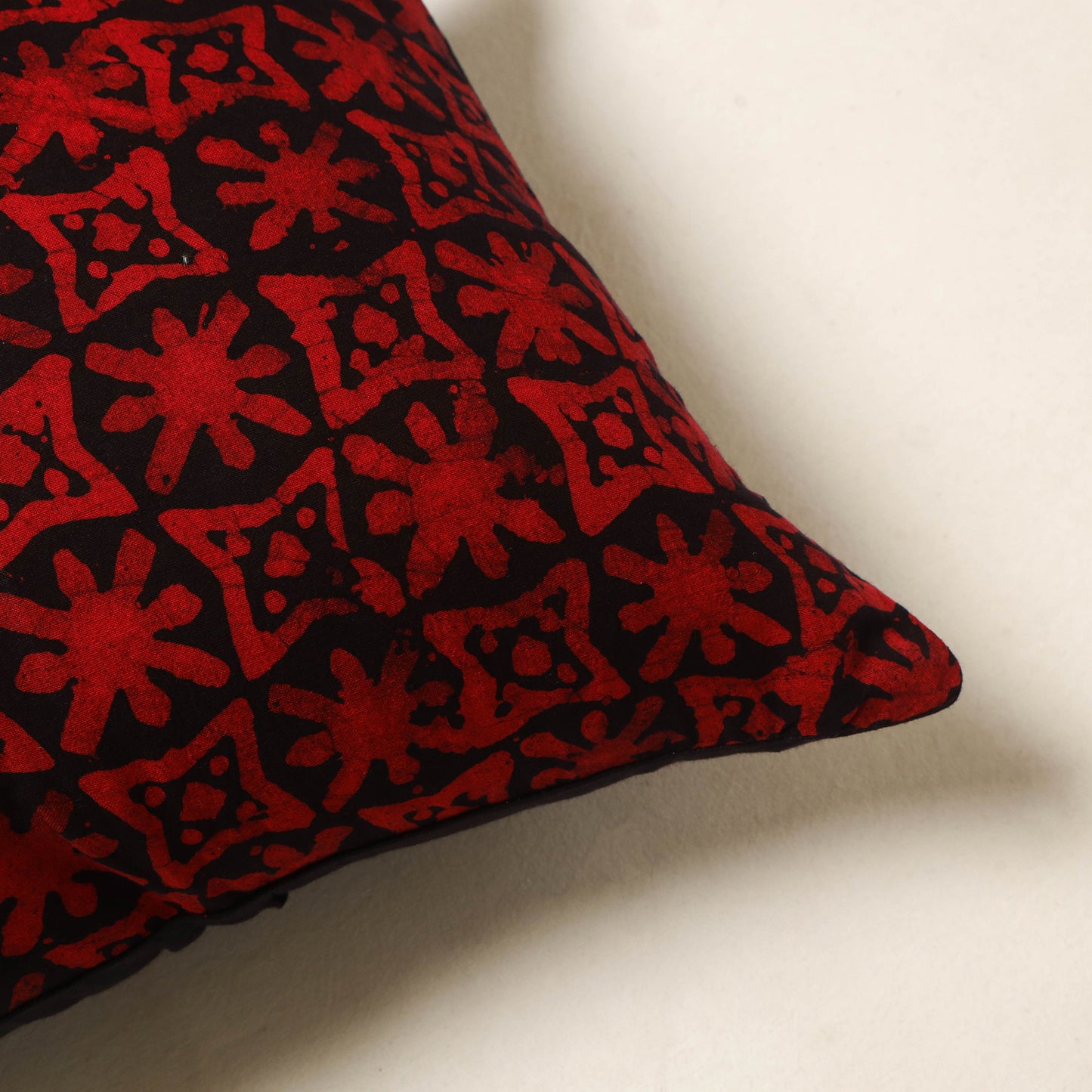 Red - hand batik cotton cushion cover 67 - handcrafted