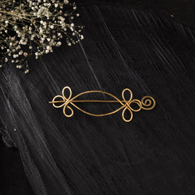 Yellow - Brass Metal Handcrafted Bun Holder Juda Pin 15