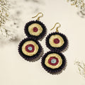 Buy Hand Embroidered Fabart Beadwork Earrings by Rangila Dhaga Online at iTokri.com