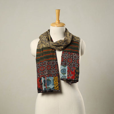 Multicolor - Patchwork Cotton Ajrakh Print Stole 18