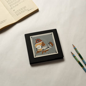 Bird - handpainted handmade paper diary 13 - handcrafted