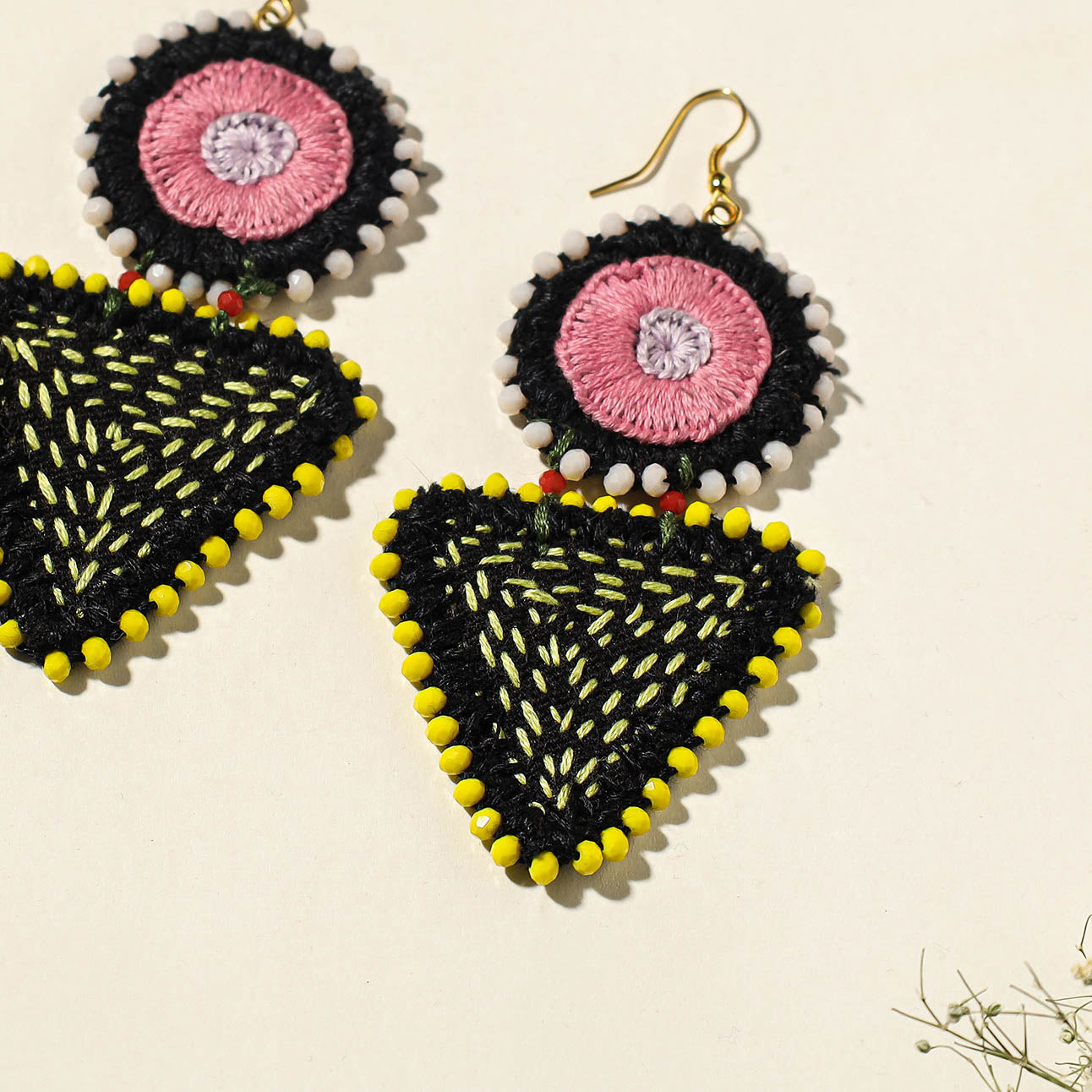 embroidered earringsembroidered earrings