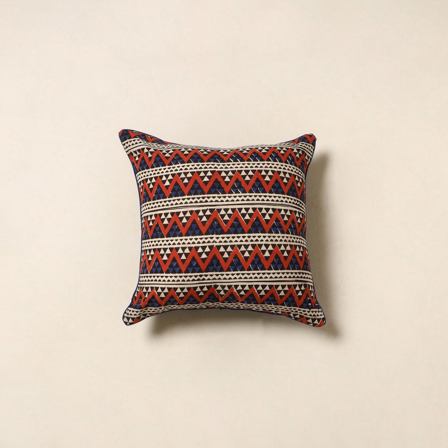 Multicolor - cotton bagru cushion cover 77 - handcrafted