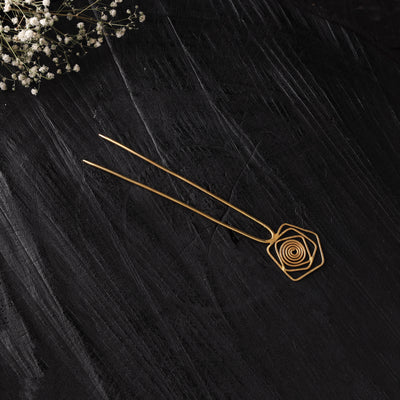 Yellow - Brass Metal Handcrafted Juda Pin 03