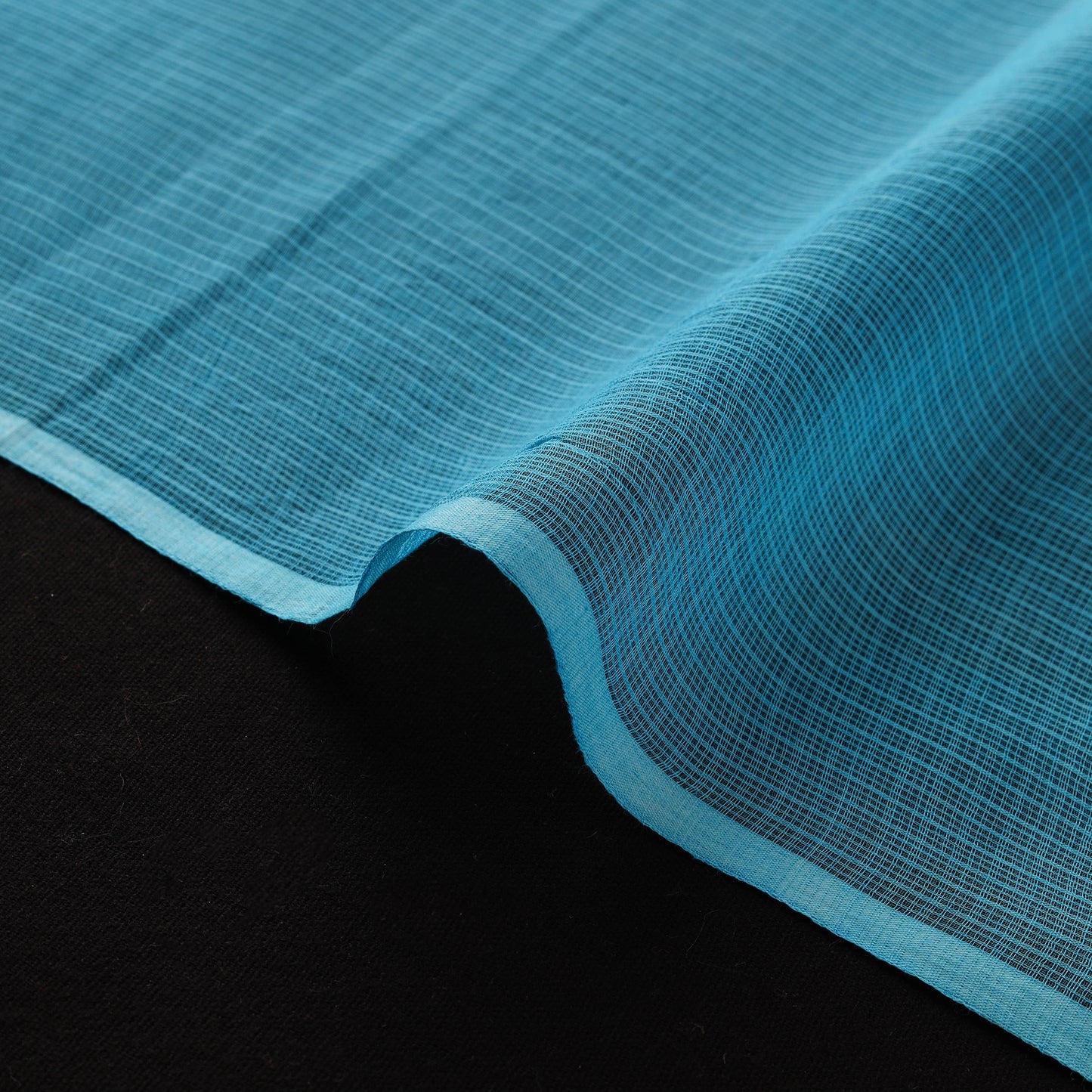 Blue - Plain Kota Doria Cotton Fabric 09