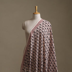 Peach - Baige - Bagh Hand Block Print Natural Dyed Cotton Fabric 02