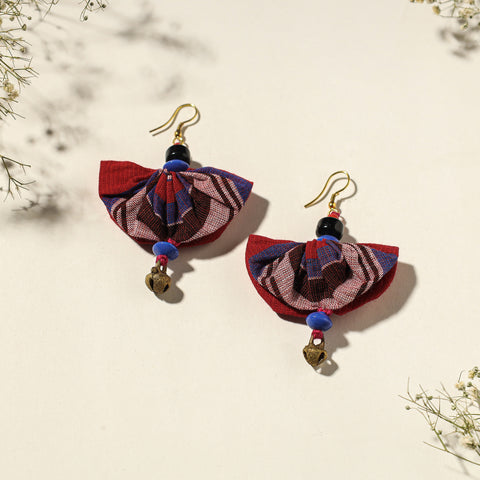  Handcrafted Gamcha Fabart Beadwork Earrings by Rangila Dhaga 