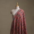 Peach - Red - Bagh Hand Block Print Natural Dyed Cotton Fabric 07