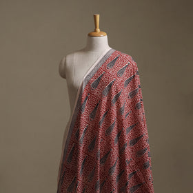Peach - Red - Bagh Hand Block Print Natural Dyed Cotton Fabric 07