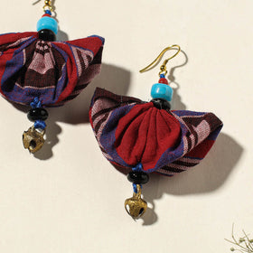  Handcrafted Gamcha Fabart Beadwork Earrings by Rangila Dhaga Online at iTokri.com