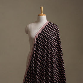 Black - Brown - Bagh Hand Block Print Natural Dyed Cotton Fabric 11