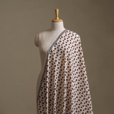 Beige - Baige - Bagh Hand Block Print Natural Dyed Cotton Fabric 12