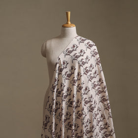 Beige - Cream - Bagh Hand Block Print Natural Dyed Cotton Fabric 15