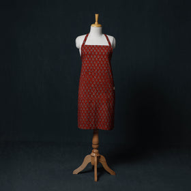 Ajrakh Hand Block Print Cotton Apron with Pocket 06