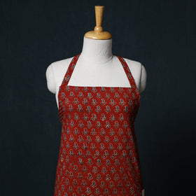 Ajrakh Hand Block Print Cotton Apron with Pocket 06