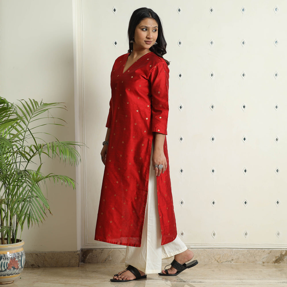 silk straight kurta