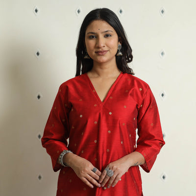 silk straight kurta