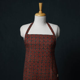 Ajrakh Hand Block Print Cotton Apron with Pocket 11