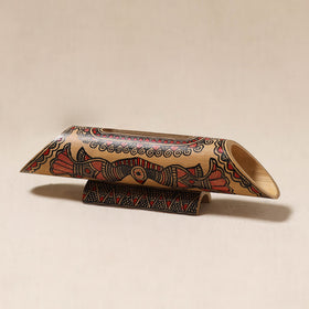 Brown - Madhubani Handpainted Hand Carved Natural Bamboo Phone Audio Amplifier Speaker 05