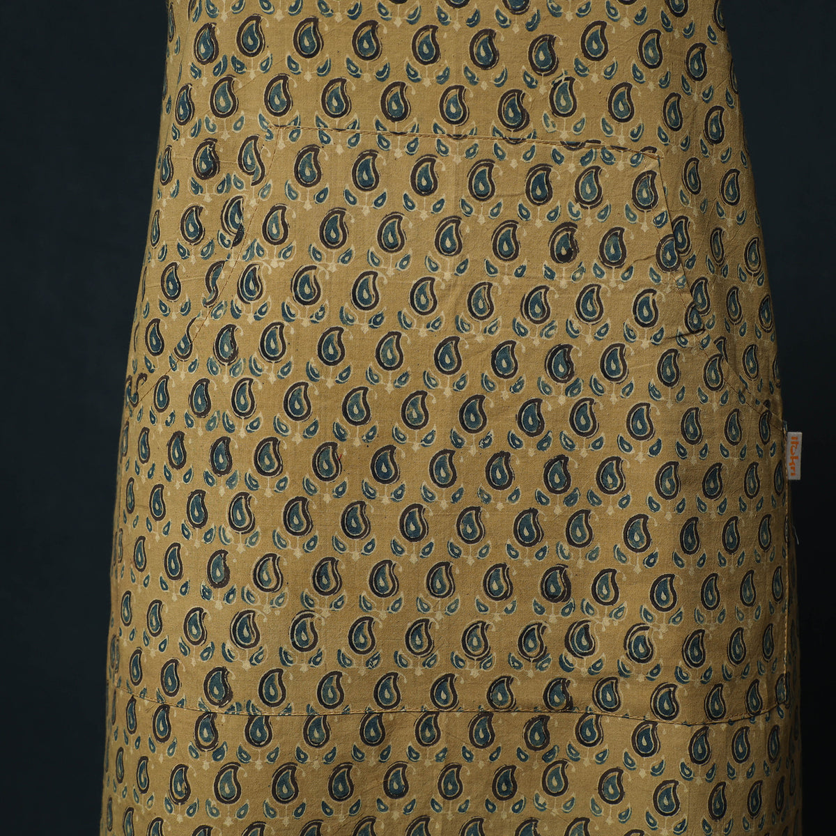 Ajrakh Hand Block Print Cotton Apron with Pocket 12