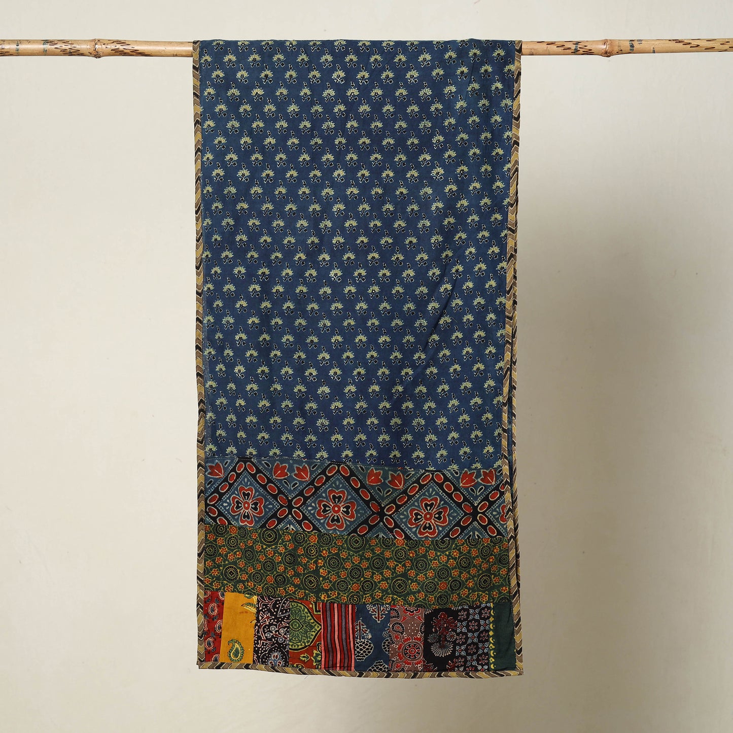 Multicolor - Patchwork Cotton Ajrakh Print Stole 05