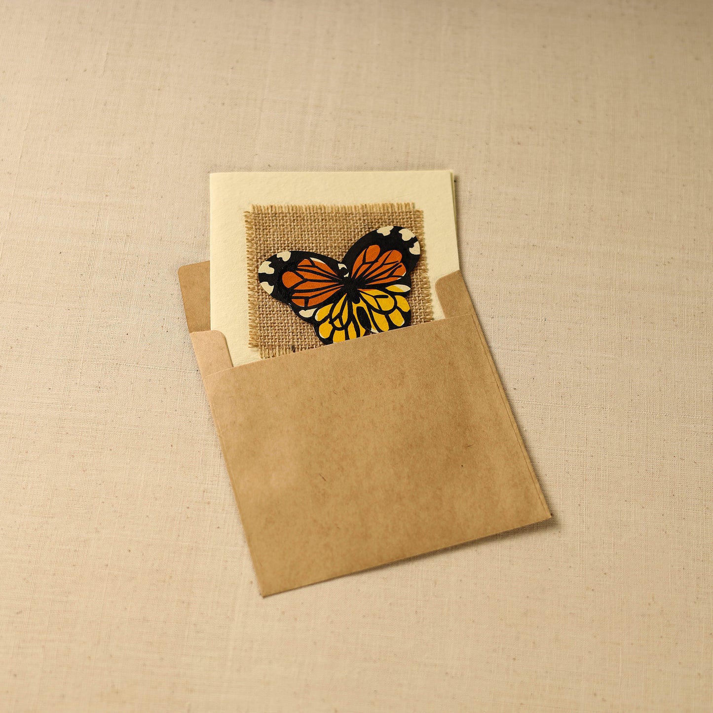 Butterfly - Handpainted Handmade Paper Greeting Card 