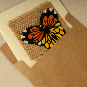 Butterfly - Handpainted Handmade Paper Greeting Card 