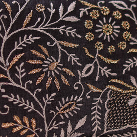 Black - Hand Embroidered Lucknowi Chikankari Clutch with Zari Work 07