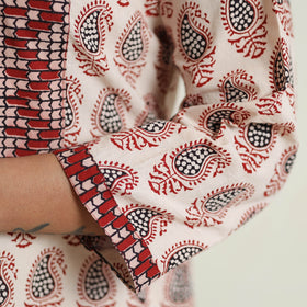 Buy Block Print Cotton Straight Bagh Kurta For Women