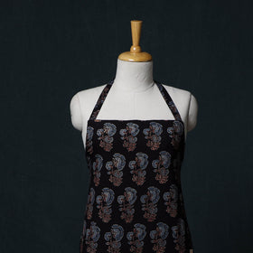Ajrakh Hand Block Print Cotton Apron with Pocket 16