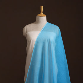 Blue - Plain Kota Doria Cotton Fabric 09